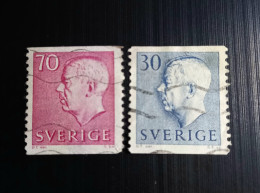 Suède 1957 & 1967 King Gustaf VI Adolf Of Sweden New Values - Modèle: D. T. Del - Used Stamps