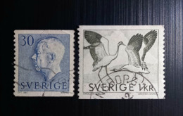 Suède 1967 King Gustaf VI Adolf & 1968 Canal And Crane Dance - Modèle: Harald Wiberg - Usados