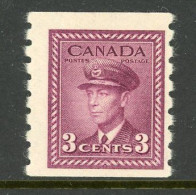 Canada MH 1948 King George VI War Issue Coil Stamp - Unused Stamps