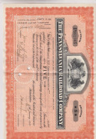 THE PENNSYLVANIA RAILROAD COMPANY; FIVE  Shares - Chemin De Fer & Tramway