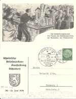 DR PP 127 C 19 - 6 Pf Hindenb. Med. Rhein. Bfm-Ausstellung Düsseldorf M. Sonderstempel Adress. - Privat-Ganzsachen