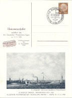 DR PP 122 C 92-02 - 3 Pf Hindenb. Med. Bremen Unterweserfahrt M. Bl. Sonderstempel MS Oceana Bild Grün - Privat-Ganzsachen