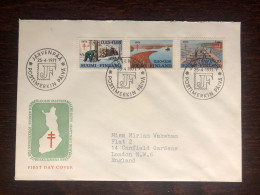 FINLAND FDC TRAVELLED COVER TO ENGLAND 1971 YEAR  TUBERCULOSIS TBC HEALTH MEDICINE - Storia Postale