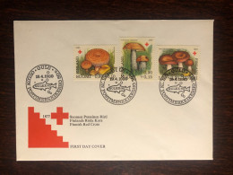 FINLAND FDC 1980 YEAR  RED CROSS MUSHROOMS HEALTH MEDICINE - Briefe U. Dokumente