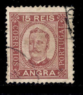 ! ! Angra - 1892 D. Carlos 15 R (Perf. 12 3/4) - Af. 03 - Used (ca 023) - Angra