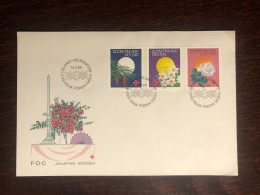 FINLAND FDC 1988 YEAR  RED CROSS HEALTH MEDICINE - Covers & Documents