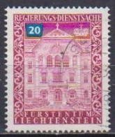 LIECHTENSTEIN 1976  SERVIZIO  PALAZZO DEL GOVERNO A VADUZ  UNIF. 58  USATO VF - Oficial