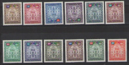 LIECHTENSTEIN 1976  SERVIZIO  PALAZZO DEL GOVERNO A VADUZ  UNIF. 57-68  MNH XF - Official