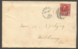 1926 Cover 3c Admiral Split Ring Cargill Ontario To Mildmay W/ Receiver - Storia Postale