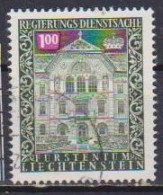 LIECHTENSTEIN 1976  SERVIZIO  PALAZZO DEL GOVERNO A VADUZ  UNIF.65  USATO VF - Official