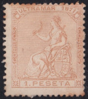 1871-121 CUBA ANTILLES SPAIN 1871 1pta UNSED WITHOUT GUM.  - Préphilatélie