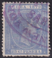 1879-217 CUBA ANTILLES SPAIN 1879 ALFONSO XII 25c SARATOGA STEMSHIP CANCEL.  - Vorphilatelie