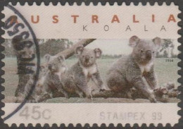 AUSTRALIA - DIE-CUT-USED 1994 45c Counter Printed Label "STAMPEX 99" - Koala - Gebraucht