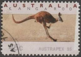 AUSTRALIA - DIE-CUT-USED 1994 45c Counter Printed Label "AUSTRAPEX 95" Hopping Kangaroo - Oblitérés