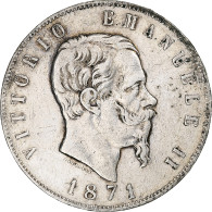 Italie, Vittorio Emanuele II, 5 Lire, 1871, Rome, Argent, TB+, KM:8.4 - 1861-1878 : Victor Emmanuel II.