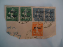 FRANCE  LEVANT I N TURKEY OVERPRINT 5 STAMPS   WITH POSTMARK CONSTANTINOPLE  1923 - Gebruikt