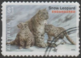 AUSTRALIA - DIE-CUT-USED 2016 $1.00 Stamp Collecting Month: Endangered Wildlife - Snow Leopard - Gebraucht