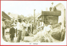 Petits Métiers Disparus - Bourgogne Nivernais Morvan - Battage - Agriculture Moisson Batteuse Vapeur Paille - Repro CPA - Bourgogne