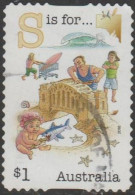 AUSTRALIA - DIE-CUT-USED 2016 $1.00 Fair Dinkum Aussie Alphabet - "S" Is For South Australia, Sandcastle, Shark - Used Stamps