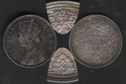 British India 1862 B II 1 0 Silver Rupee VF-EF Coin Toned Rarer Date - Altri – Asia