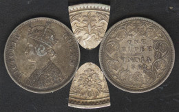 British India 1862 A I 0 0 Silver Rupee EF Coin Toned Normal Date But Nice Condition. - Sonstige – Asien