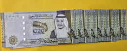 Saudi Arabia 20 Riyals 2020 P-New 9 Notes UNC Condition All Serial Number 222 Rare - Arabia Saudita