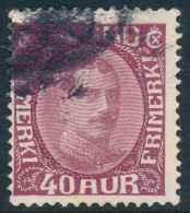 Iceland Islande Island 1932: 40 Aur Red-lilac Christian X, F Used TOLLUR Cancel, Facit 155 (DCIS00020) - Usados