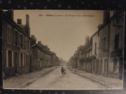 CLERY 45 - LA GRANDE RUE COTE OUEST - TRES BELLE ANIMATION 2 ENFANTS DANS LA RUE - Sonstige & Ohne Zuordnung