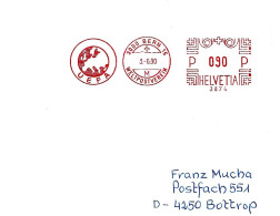 119 - 60 - Enveloppe Suisse Avec Rare Obit Mécanique UEFA 1980 - Championnat D'Europe (UEFA)