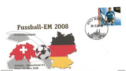 119 - 13 - Enveloppe Suisse Euro 2008   "Match Préparation  Suisse-Allemagne" 2008 Basel - Championnat D'Europe (UEFA)