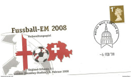 119 - 16 - Enveloppe  Anglaise Euro 2008   "Match Préparation Angleterre-Suisse Wembley 2008" - Championnat D'Europe (UEFA)