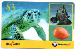 Tortue Tortoise Turtle Cayman Carte Prépayée Recharge Fitji Fiji Card  Telefonkarte (R 800) - Fidji