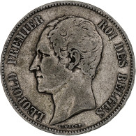 Belgique, Leopold I, 5 Francs, 5 Frank, 1851, Argent, TB, KM:17 - 5 Francs