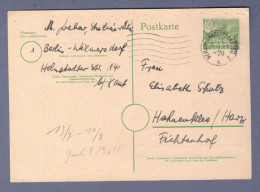 West Berlin  - Ganzsache Postkarte P19 I - Berlin-Charlottenburg 26.6.55 --> Hahnenklee / Harz (3198AGH-059) - Cartoline - Usati