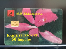 T-270 - ALBANIA TELECARD, PHONECARD, FLOWER, FLEUR,  - Albanien