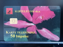 T-270 - ALBANIA TELECARD, PHONECARD, FLOWER, FLEUR,  - Albanien