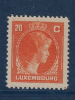 Luxembourg, **, Yv 166, Mi 168, - 1926-39 Charlotte De Profil à Droite