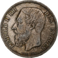 Belgique, Leopold II, 5 Francs, 5 Frank, 1867, Avec Point, Argent, TB, KM:24 - 5 Francs