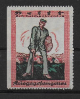 Deutsches Reich WW1 Helft Den Kriegsgevangenen Spendenmarke Cinderella Vignet Werbemarke Propaganda - Vignettes De Fantaisie
