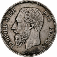 Belgique, Leopold II, 5 Francs, 5 Frank, 1868, Bruxelles, Tranche B, Argent - 5 Francs