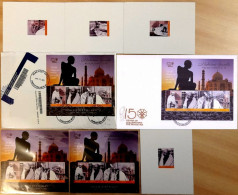 NEVIS 2019 - 150th Anni Mahatma Gandhi - Collection FDC + Perf / Imperf Sheets + 4 Die Cards + Regd. Cover Tracking See - Mahatma Gandhi