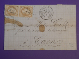 DF21 FRANCE  LETTRE 1867 ETOILE DE PARIS N°17 SUR PAIRE  N°21 A CAEN + AFF. INTERESSANT++++ - 1849-1876: Classic Period