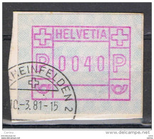 SVIZZERA:  1978  DISTRIBUTORI  -  5 C. /  40 C. ROSA  CARMINIO  SU  FRAMMENTINO  -  YV/TELL. 2 - Automatic Stamps