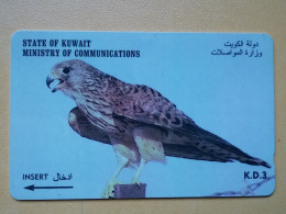 T-287 - KUWAIT TELECARD, PHONECARD, BIRD, OISEAU, HAWK - Koweït