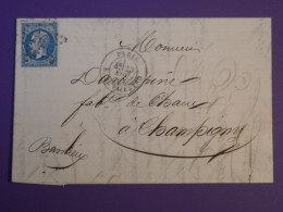 DF21 FRANCE BELLE  LETTRE 1867 ETOILE DE PARIS N°16  A  CHAMPIGNY  + AFF. INTERESSANT++++ - 1849-1876: Période Classique