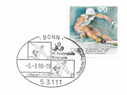 133  Jeux Paralympiques D'hiver 1998 - Winter Paralympic Games Nagano, Ski: Pictorial Cancel From Germany - Invierno 1998: Nagano