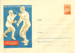 230  Escrime: PAP De L'Union Sovietique, 1960 - Fencing Postal Stationery Cover From The Soviet Union - Schermen