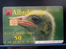 T-312 - ALBANIA TELECARD, PHONECARD, ANIMAL, BIRD, OISEAU, PEACOCK - Albania