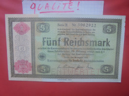 3eme REICH (KONVERSIONKASSE) 5 REICHSMARK 28-8-1933/1934 "ENTWERTET -DEVALUE" Peu Circuler BELLE QUALITE (ALL.1) - 5 Reichsmark