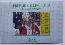 Philippines PLDT / Telecom Italia 120 Units $70 MINT Prepaid - Pope JP II World Youth Day 1995 - Filippijnen